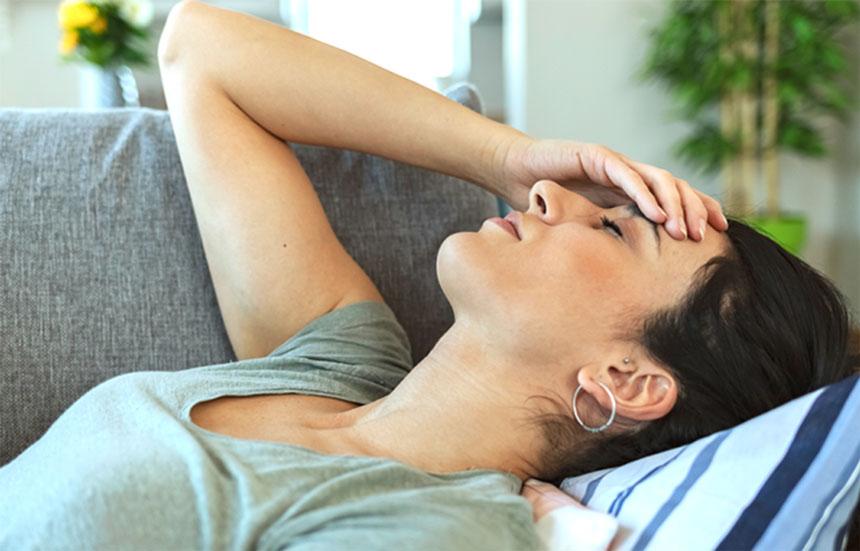 Woman suffering from chronic fatigue.