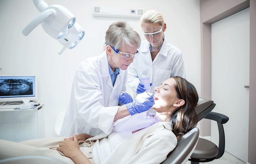 Patient in dental chair 