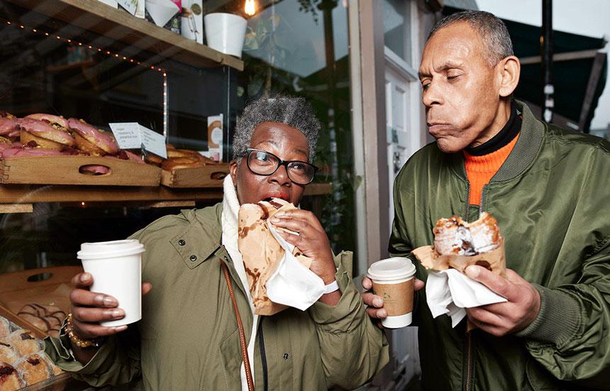 Couple at bakery 