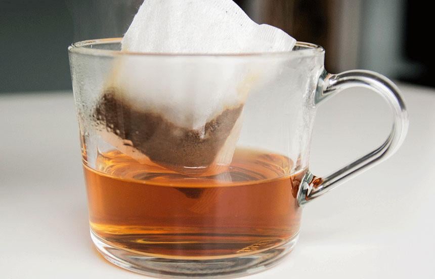 Tea cup with tea bag