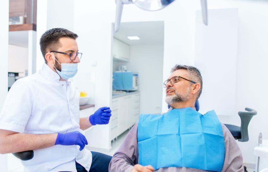 Man at the dentist