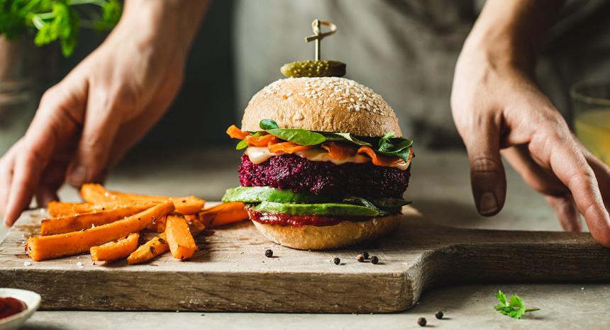 A plant-based burger