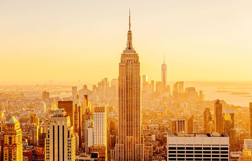 NYC at sunset with smog