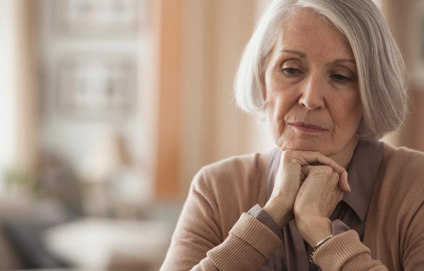 Old woman with depression