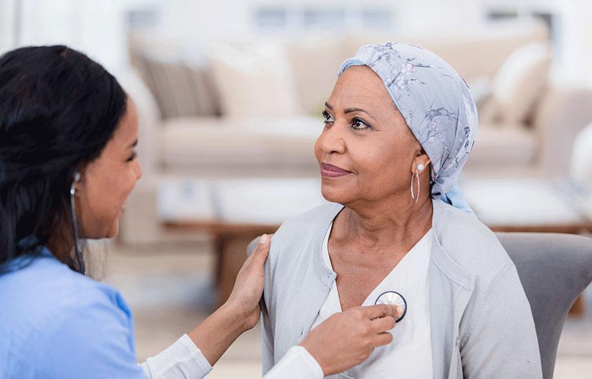 Woman getting her heart checked