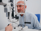 male patient at ophthalmology appointment