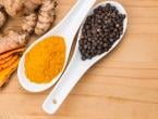 Turmeric root, turmeric powder and black pepper