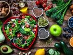 Vegetables arranged in a heart shape